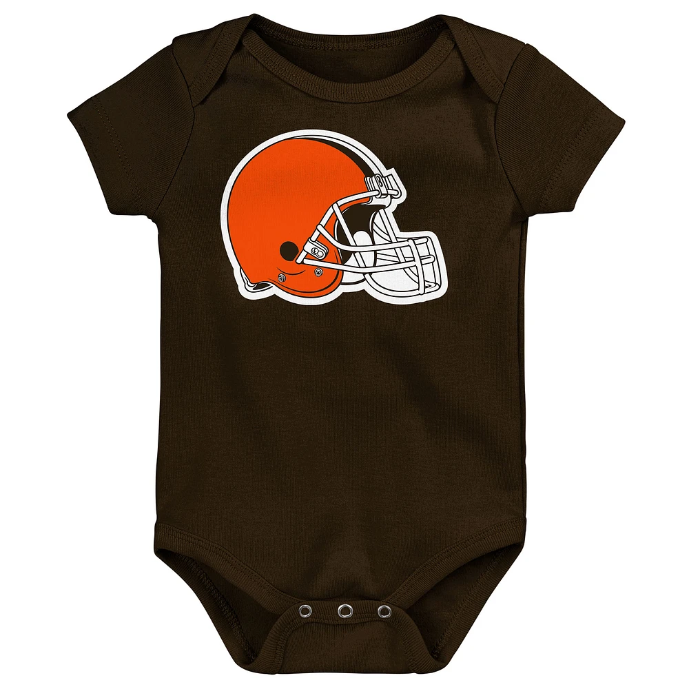 Body marron avec logo principal des Cleveland Browns pour nouveau-né