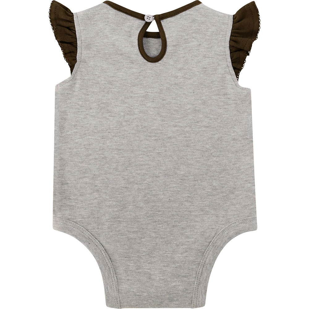 Ensemble trois pièces body, jupe et chaussons Newborn Heather Grey/Brown Cleveland Browns All Dolled Up