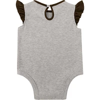 Ensemble trois pièces body, jupe et chaussons Newborn Heather Grey/Brown Cleveland Browns All Dolled Up