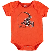 Body nouveau-né orange avec logo de l'équipe des Cleveland Browns