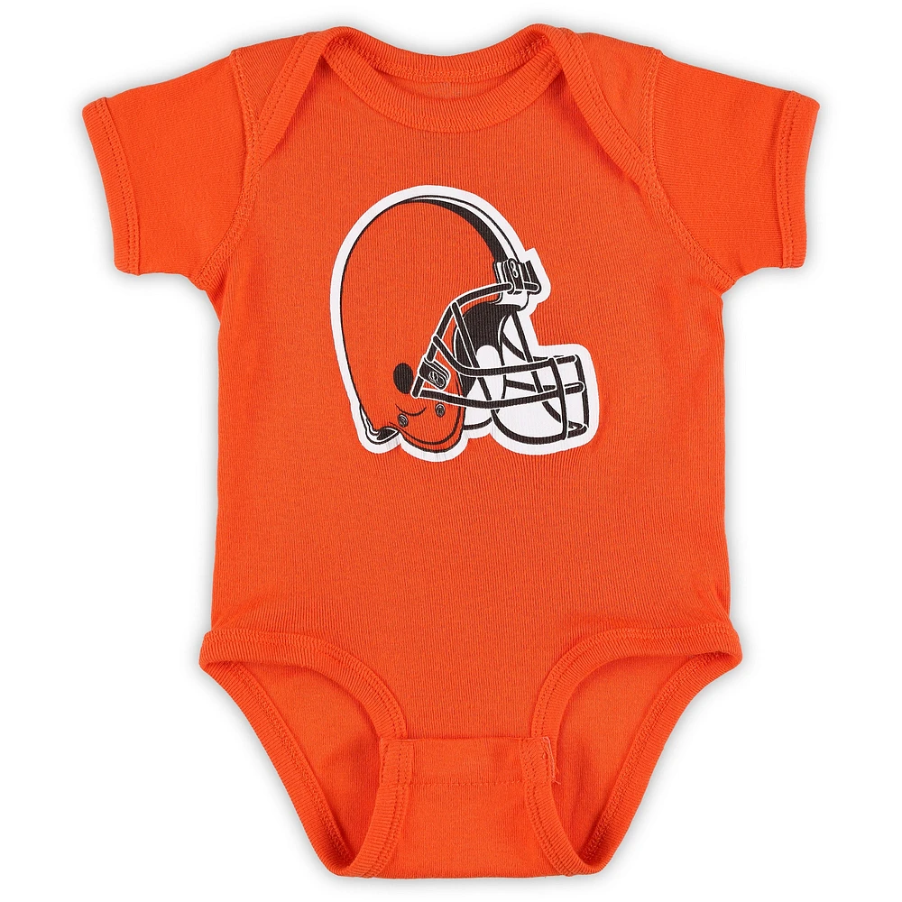 Body nouveau-né orange avec logo de l'équipe des Cleveland Browns