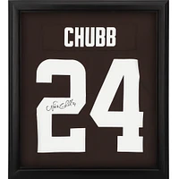 Maillot Nike Brown autographié par Nick Chubb des Cleveland Browns en édition limitée Shadowbox