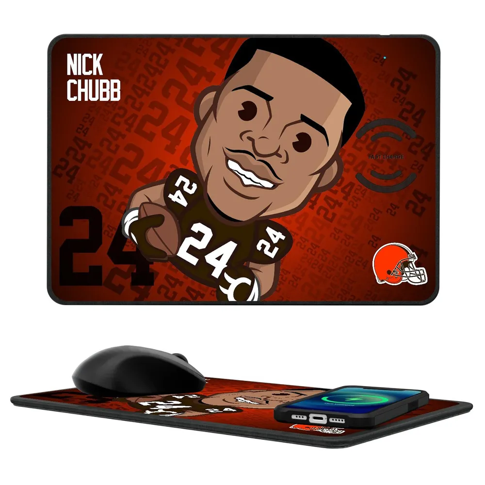Lids Nick Chubb Cleveland Browns Emoji Design Wireless Charger & Mouse Pad