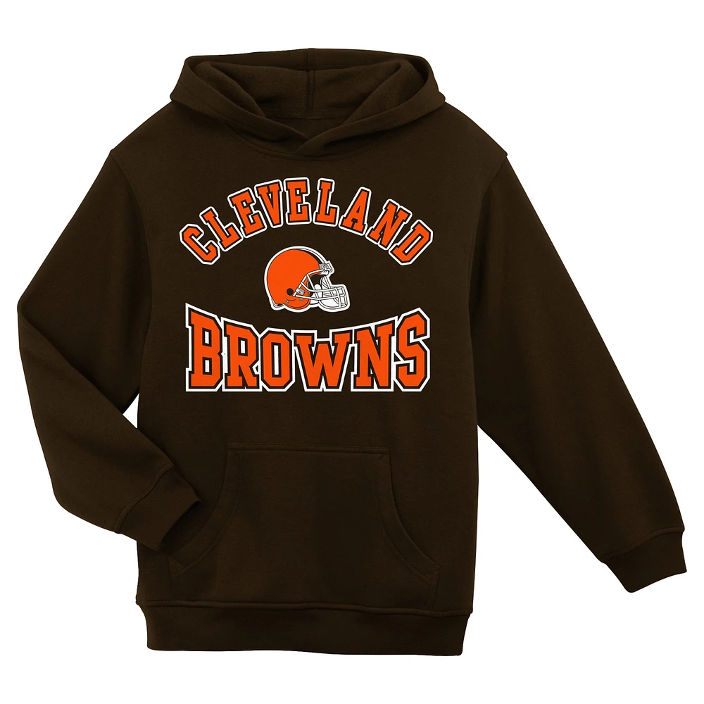 Sweat à capuche en polaire marron pour enfant d'âge préscolaire Cleveland Browns Home Town