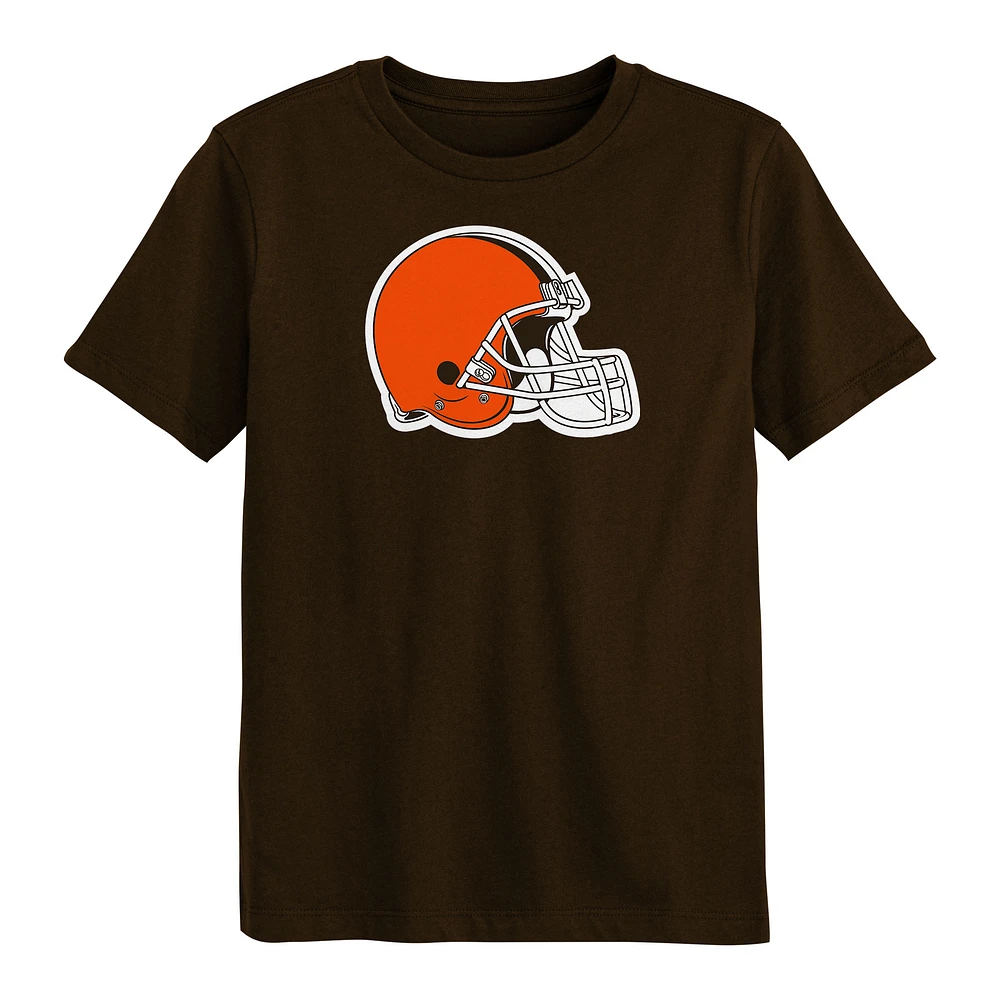 T-shirt avec logo principal des Cleveland Browns, préscolaire, marron