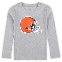 Ensemble de nuit avec t-shirt et pantalon à manches longues gris chiné pour enfants d'âge préscolaire Cleveland Browns