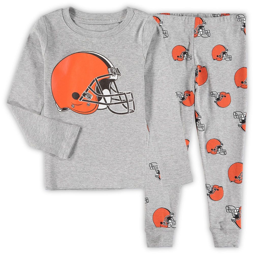 Cleveland Browns Preschool Heathered Gray Team Long Sleeve T-Shirt & Pants  Sleep Set