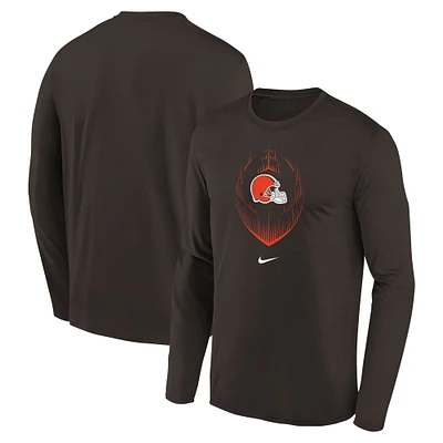 T-shirt à manches longues Nike Cleveland Browns Legend Icon pour enfant d'âge préscolaire