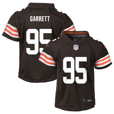 Maillot de jeu joueur des Cleveland Browns Myles Garrett Brown Nike pour enfant d'âge préscolaire