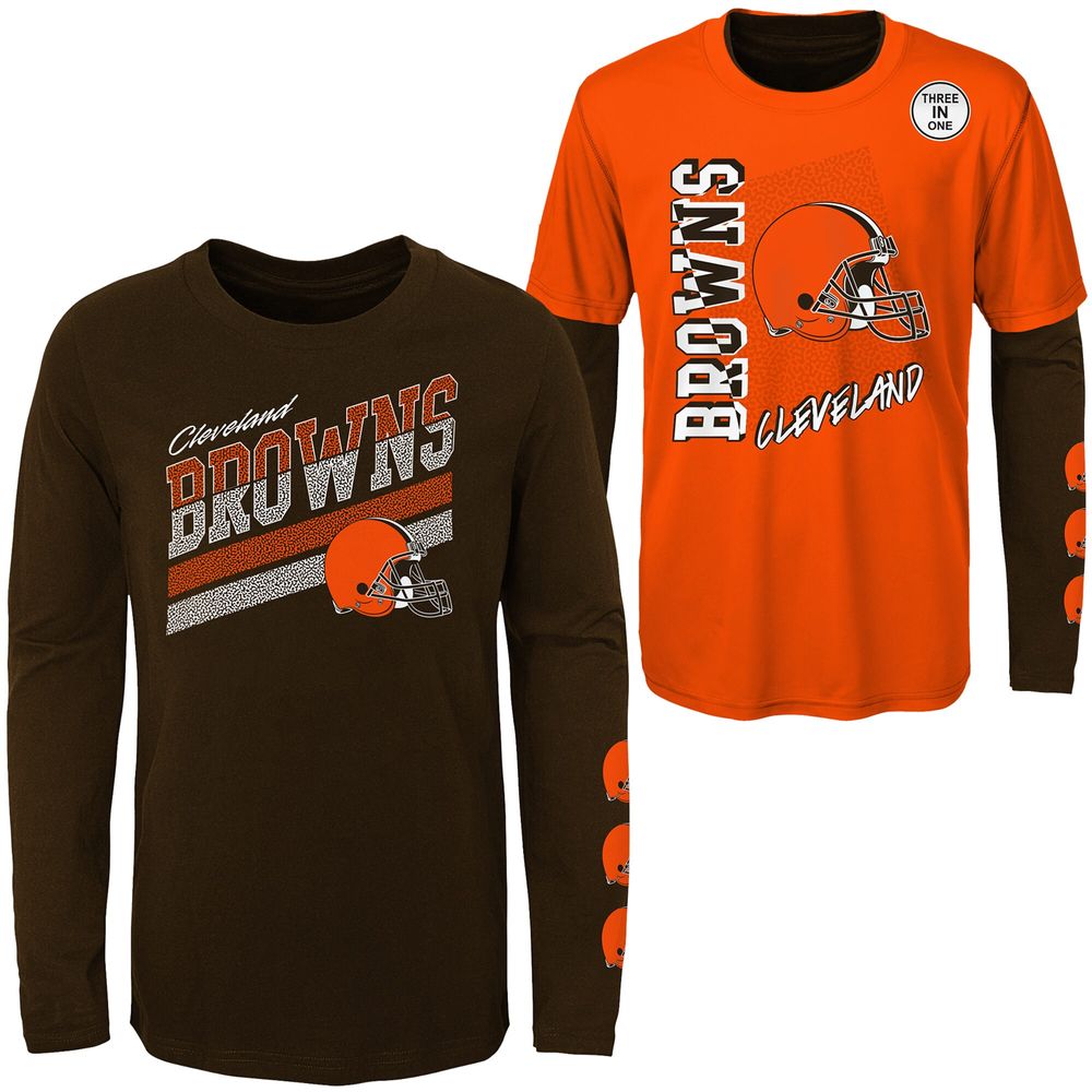 Outerstuff Preschool Orange/Brown Cleveland Browns Game Day T-Shirt Combo Set