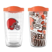 Tervis Cleveland Browns paquet de deux 16oz. Ensemble de gobelets classiques Allover