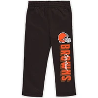 Toddler Brown Cleveland Browns Coin Toss Pullover Fleece Hoodie & Pants Set