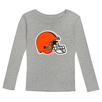 Toddler Heather Gray Cleveland Browns Long Sleeve T-Shirt and Pants Sleep Set