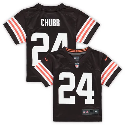 Outerstuff Youth Nick Chubb Orange Cleveland Browns Mainliner Player Name & Number Long Sleeve T-Shirt Size: Large