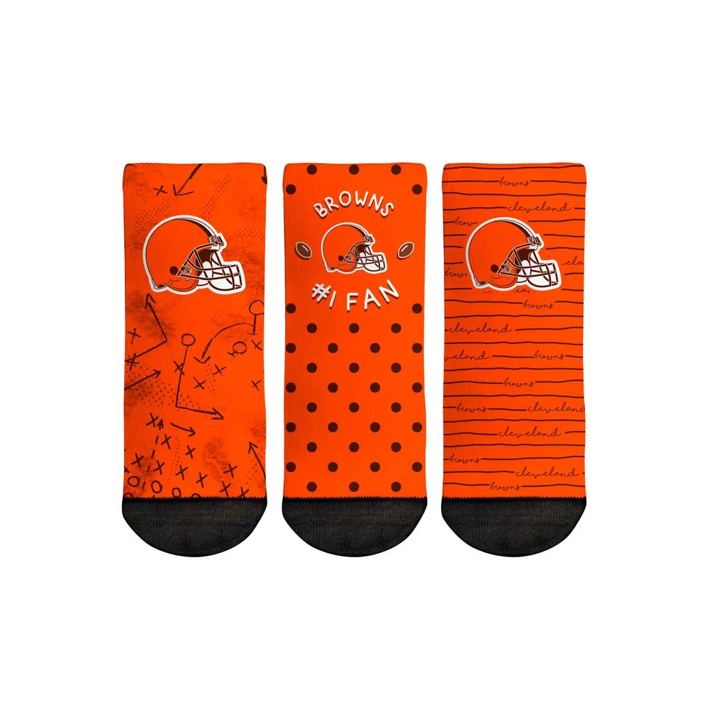 Lids Cleveland Browns Rock Em Socks Toddler #1 Fan 3-Pack Crew