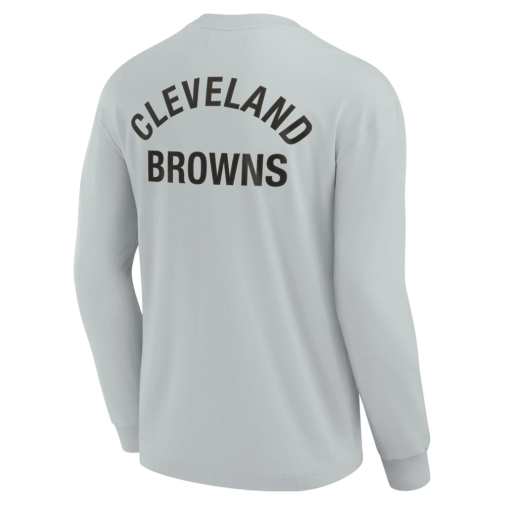 Unisex Fanatics Gray Cleveland Browns Elements Super Soft Long Sleeve T-Shirt