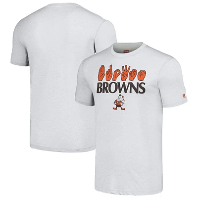 T-shirt unisexe hommage Ash Cleveland Browns en langue des signes américaine