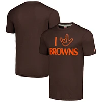 Unisex Homage Brown Cleveland Browns The NFL ASL Collection by Love Sign Tri-Blend T-Shirt