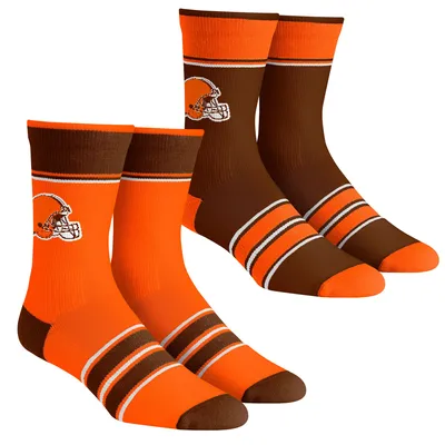 Cleveland Browns Rock Em Socks Unisex Multi-Stripe 2-Pack Team Crew Sock Set
