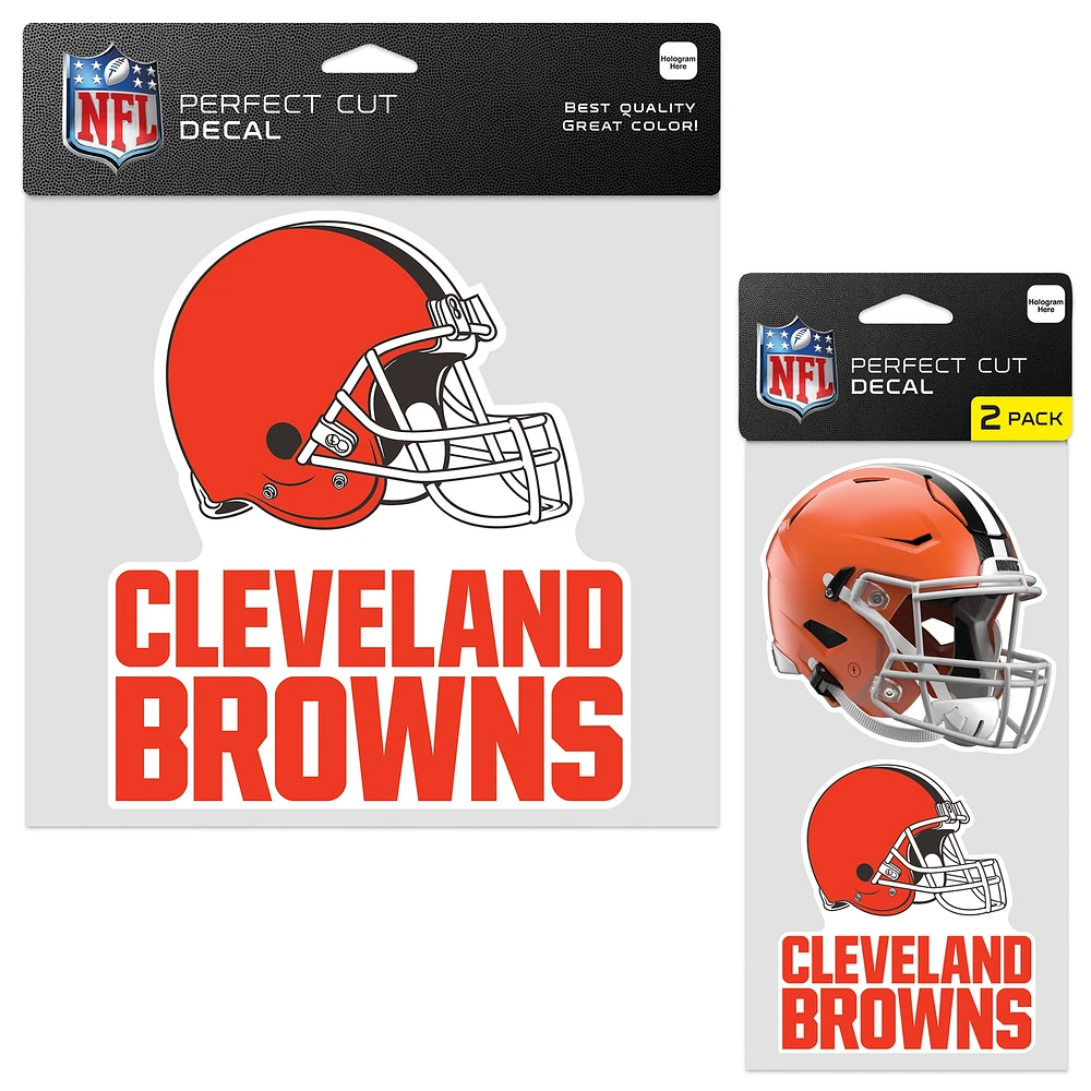 Lot de deux autocollants WinCraft Cleveland Browns Perfect Cut