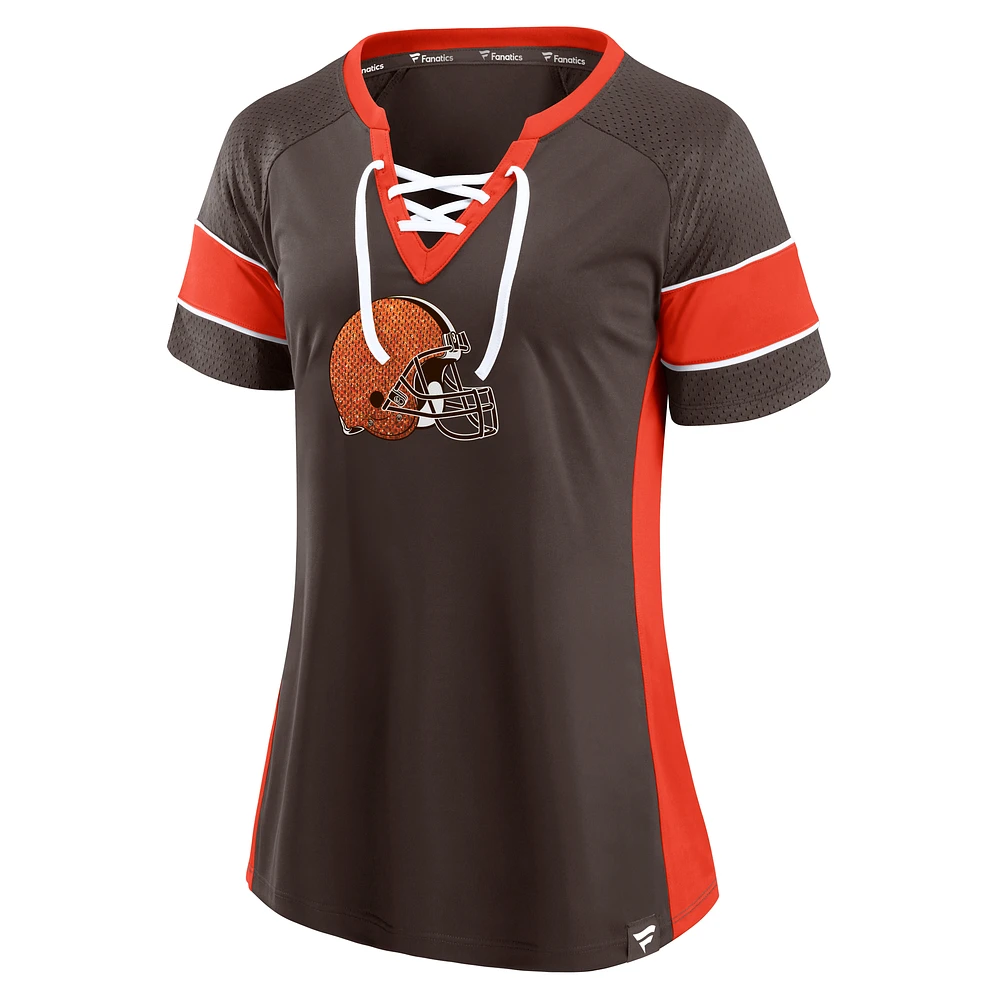 Haut à lacets Athena des Cleveland Browns Fanatics pour femmes