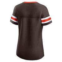 Women's Fanatics  Brown Cleveland Browns Lace-Up Bling T-Shirt