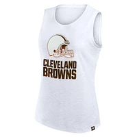 Débardeur blanc flammé Cleveland Browns Fanatics pour femme