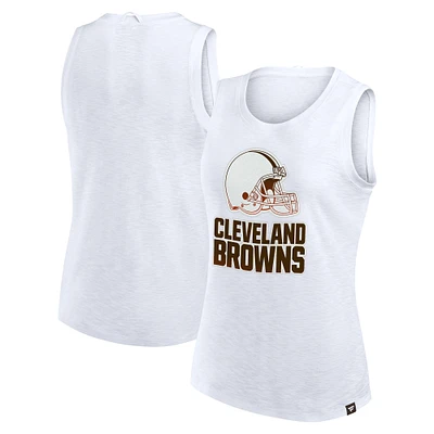 Débardeur blanc flammé Cleveland Browns Fanatics pour femme