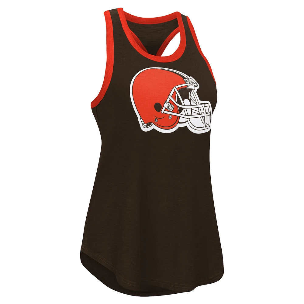 Débardeur à encolure dégagée G-III 4Her par Carl Banks Brown pour femme Cleveland Browns Tater Burnout