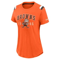 Women's Nike  Orange Cleveland Browns Historic Slub Fashion T-Shirt