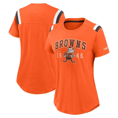 Women's Nike  Orange Cleveland Browns Historic Slub Fashion T-Shirt