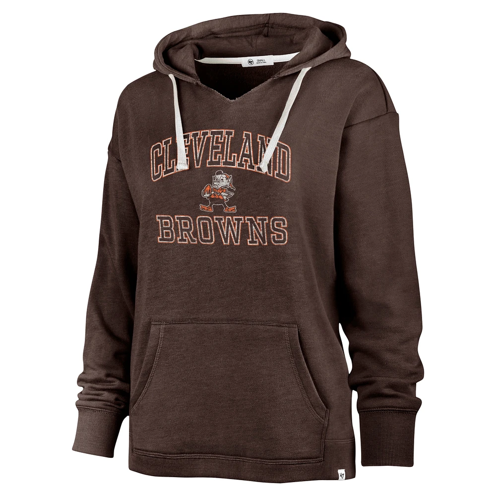 Women's '47 Brown Cleveland Browns Clarity Kennedy Pullover Hoodie