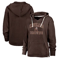 Women's '47 Brown Cleveland Browns Clarity Kennedy Pullover Hoodie