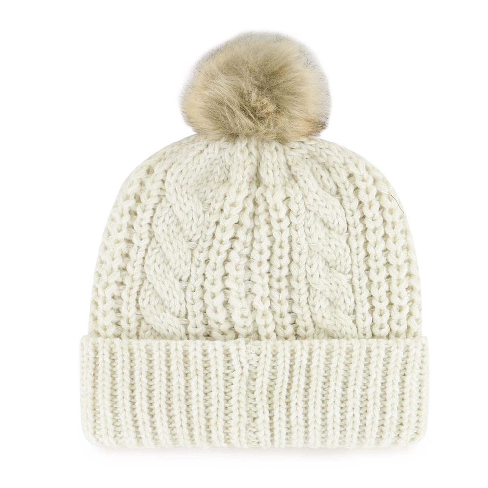 Women's '47  Cream Cleveland Browns Meeko Cuffed Knit Hat with Pom