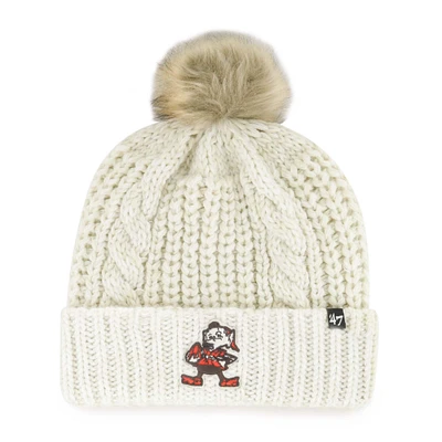 Bonnet tricoté à revers Meeko '47 pour femme avec pompon Cleveland Browns