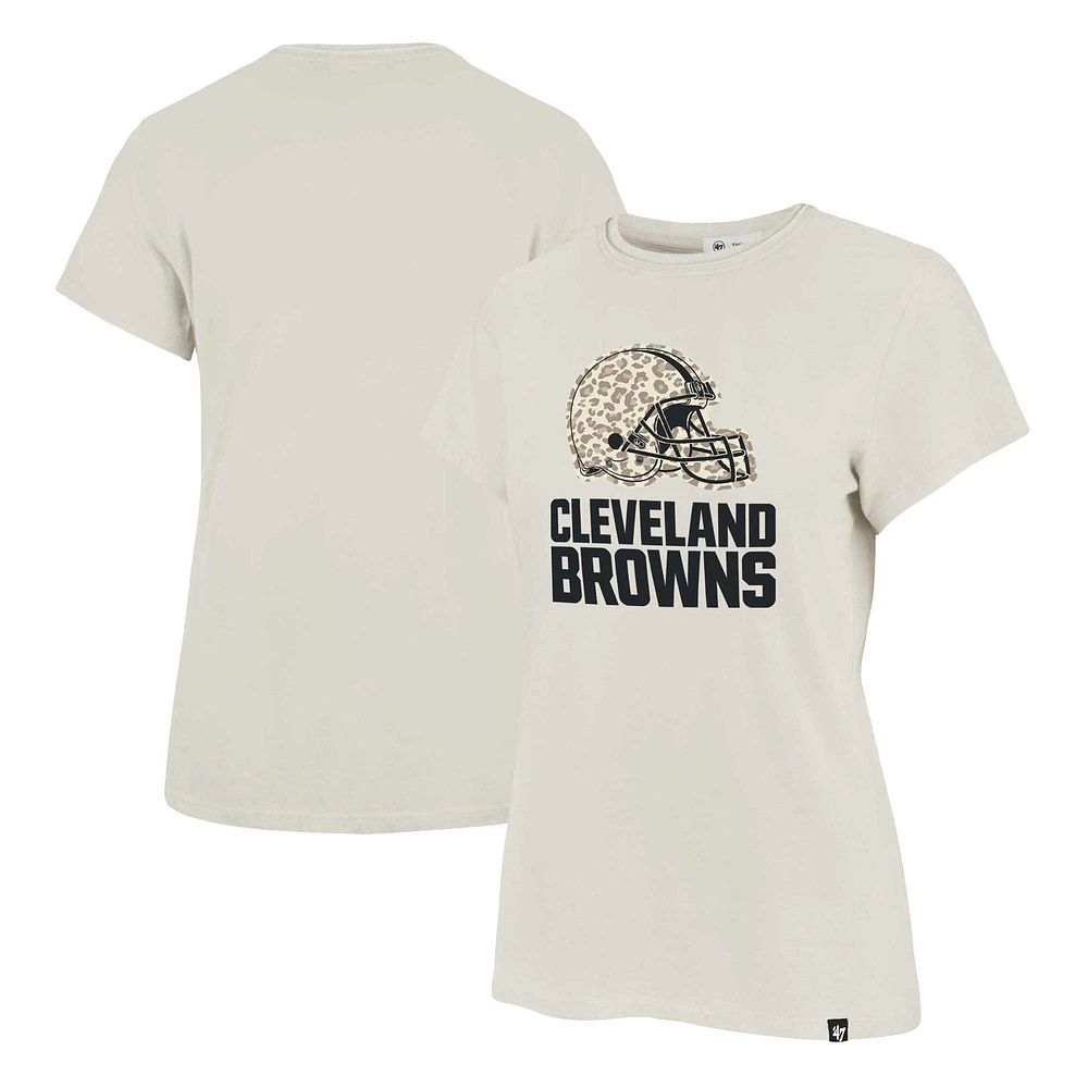 T-shirt '47 crème Cleveland Browns Panthera Frankie pour femmes