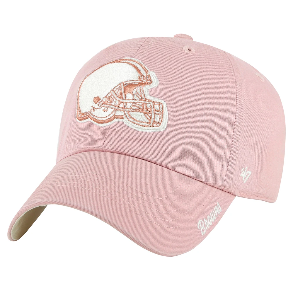 Women's '47  Pink Cleveland Browns Ballpark Cheer Dusty Rose Clean Up Adjustable Hat