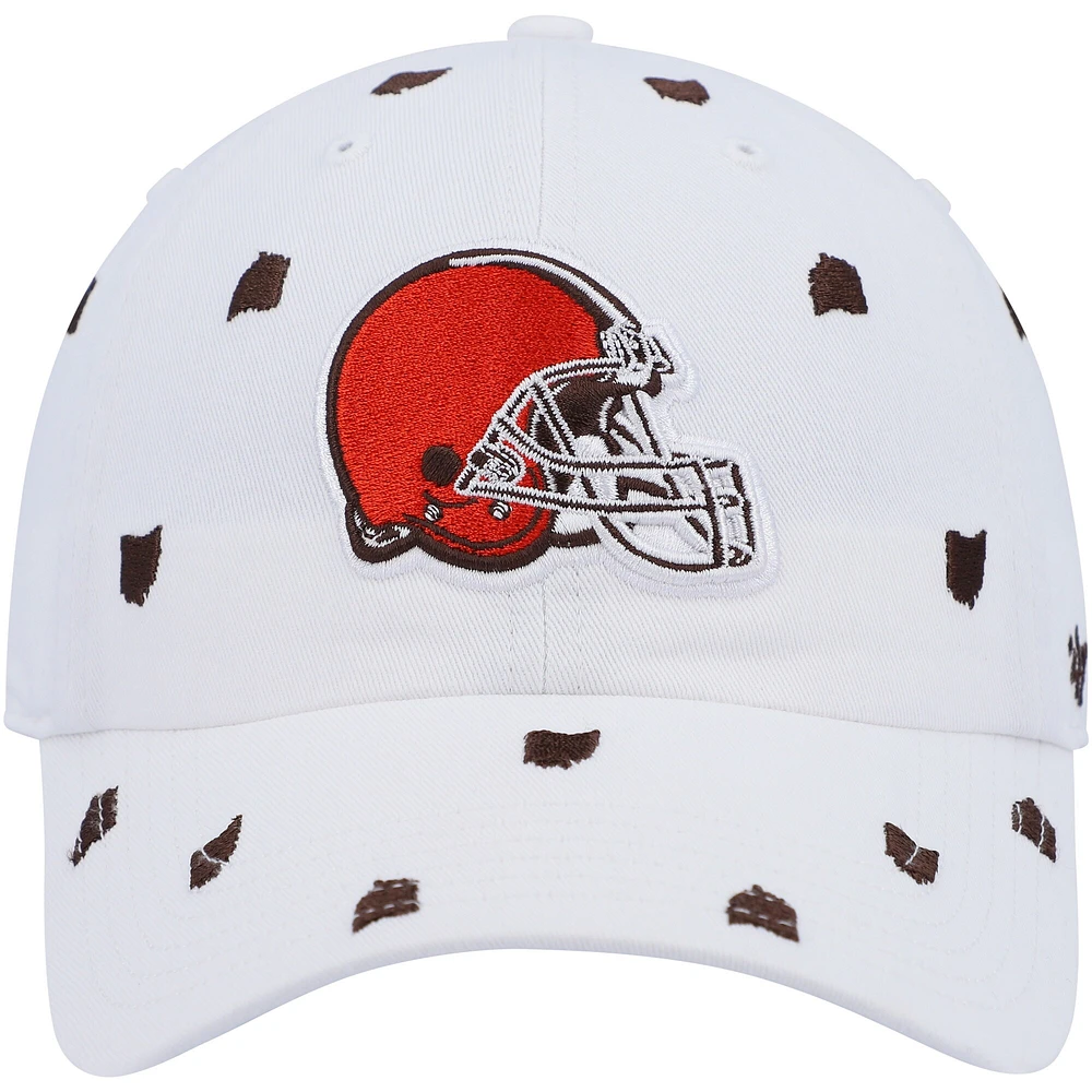 Women's '47 Cleveland Browns Confetti Clean Up Logo Adjustable Hat