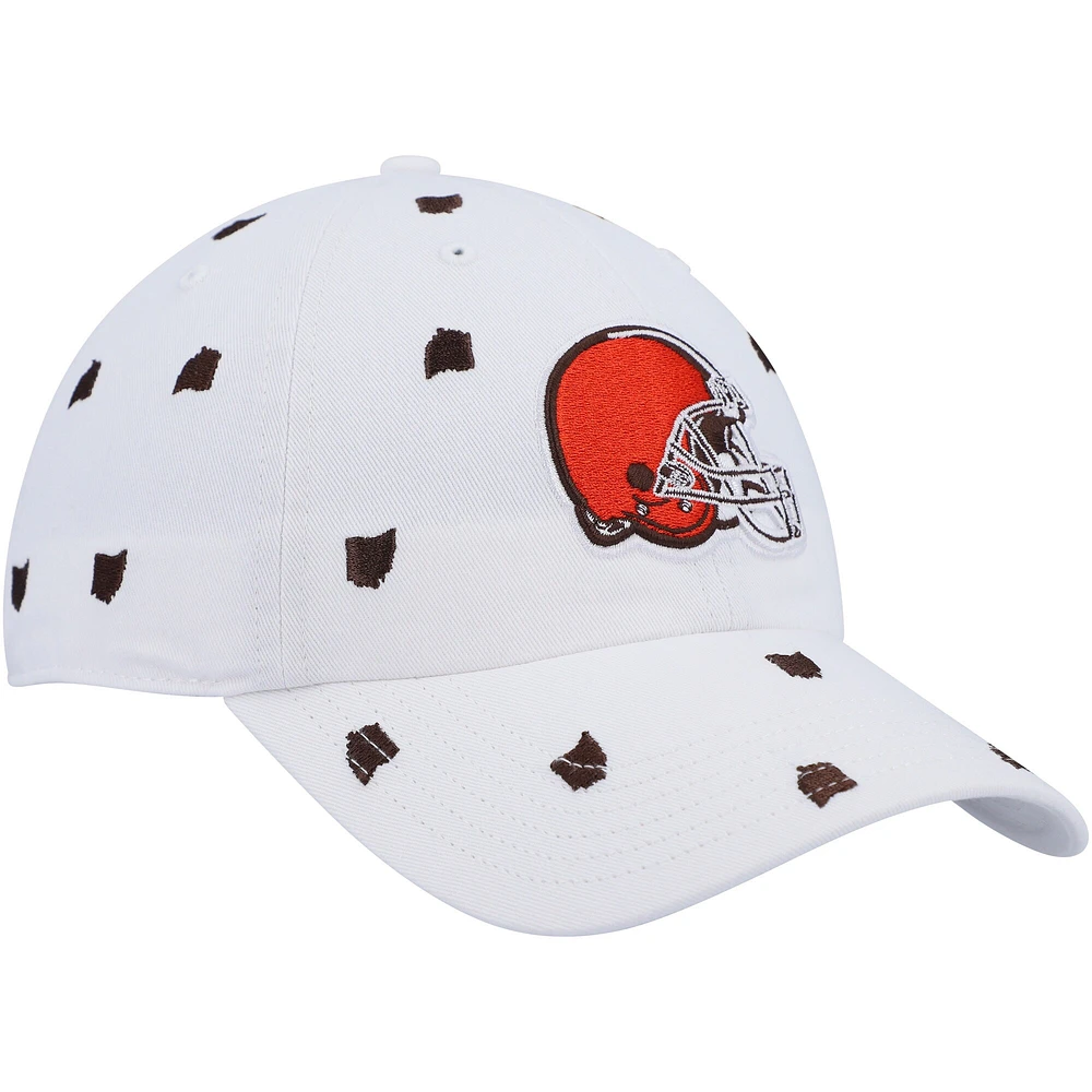 Women's '47 Cleveland Browns Confetti Clean Up Logo Adjustable Hat