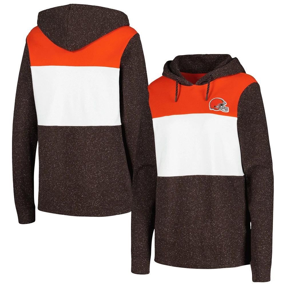 Women's Antigua Brown Cleveland Browns Wicket Pullover Hoodie