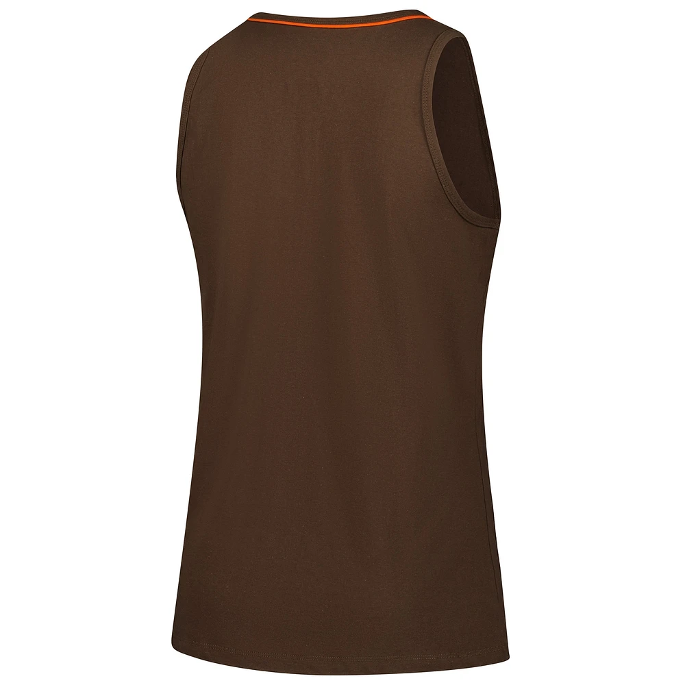 Women's Brown Cleveland Browns Plus Stellar Win V-Neck Tank Top