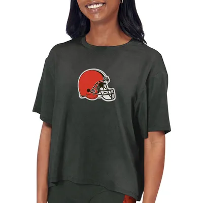 Cincinnati Bengals Certo Women's Cropped Turnout T-Shirt - Gray