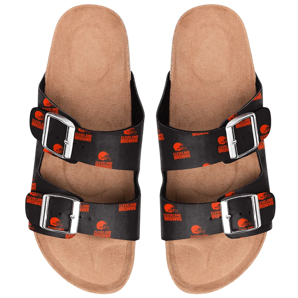 Women's Cleveland Browns Mini Print Double Buckle Sandal