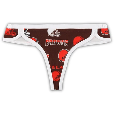 Cleveland Browns Concepts Sport Women's Breakthrough Knit Thong - Brown/White