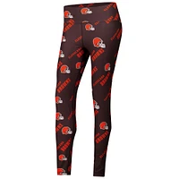 Women's Concepts Sport Brown Cleveland Browns Breakthrough Allover Print Knit Sleep Leggings