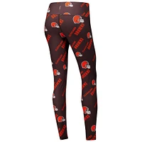 Women's Concepts Sport Brown Cleveland Browns Breakthrough Allover Print Knit Sleep Leggings