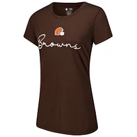 Women's Concepts Sport Cleveland Browns Vector T-Shirt & Flannel Pants Sleep Set