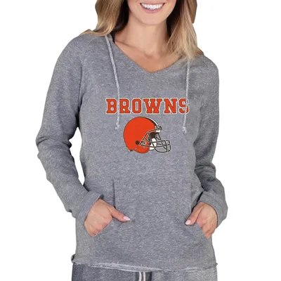 Cleveland Browns Concepts Sport Women's Mainstream Hooded Long Sleeve V-Neck Top - Gray