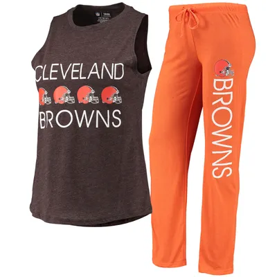 Cleveland Browns Concepts Sport Women's Muscle Tank Top & Pants Sleep Set - Orange/Brown