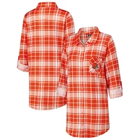 Women's Concepts Sport Orange Cleveland Browns Ashford Plaid Knit Nightshirt